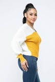 Color Block Twisted Open Back Loose Fit Cozy Sweater: Rust Combo / 1-2-2-1 (S-M-L-XL)