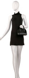 Sparkling Rhinestone Accented Mini Satchel: Black