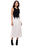 L-34466 Two-Tone Sleeveless Midi Dress: XL