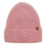 Women's Solid Color Peal Knitted Beanie Hat: LAV / One Size
