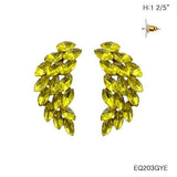 Marquise Gem Leaf Cluster Wing Earrings : Royal Blue
