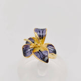 Iris Enamel Flower Ring: 7