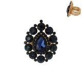 Drop Gem Stone Stretch Ring: Burgundy