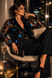 BS2502 - Velvet Polka Dot Mesh Moto Jacket : XL