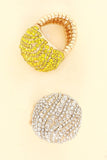Crystal Rhinestone Pave Dome Stretch Ring: Zebra