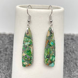 Colored Emperor Stone Geometric Agate Chakra Earrings - CS: B