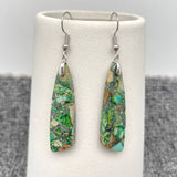 Colored Emperor Stone Geometric Agate Chakra Earrings - CS: F