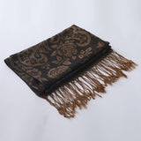 Women’s Floral Paisley Fringe Scarf – 4 Colors: Fuchsia