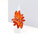 Marquise Crystal Cluster Stretch Ring: Gold Orange