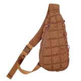 Quilted Stylish Lightweight Puffer Sling Bag: GRN / ONE SIZE