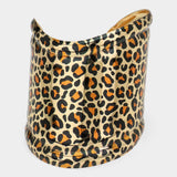 Leopard Printed Oversized Cuff Bracelet