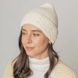 Women's Solid Color Peal Knitted Beanie Hat: LAV / One Size