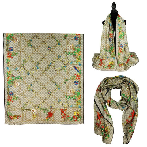 F11-59 - One Piece Oblong Silky Satin Scarf Shawl