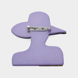 Lavender Lady in Hat Pin Brooch