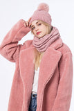 Minnie Knit Beanie and Scarf Set: Pink