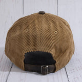 Corduroy Baseball Hat With Vegan Leather Brim: BR