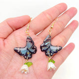 Multi Style Colorful Butterfly Flower Charm Dangle Earrings: B