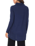 Lillian High-Low Knit Top: Navy / M