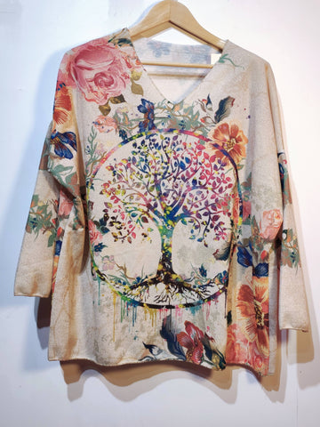 Printed Tunic (Ness Arbre Shining Warm Colors): Multicoloured / Frenchman