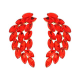 Marquise Gem Leaf Cluster Wing Earrings : Royal Blue