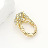 Teardrop Stone Cushion Stretch Ring: Gold