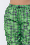 Plus Size Plaid Print Windbreaker Drawstring Jogger Pants: Red / 2-2-2 (1XL-2XL-3XL)
