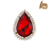 Tear Drop Gemstone Stretch Ring: Royal