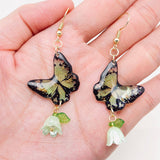 Multi Style Colorful Butterfly Flower Charm Dangle Earrings: B