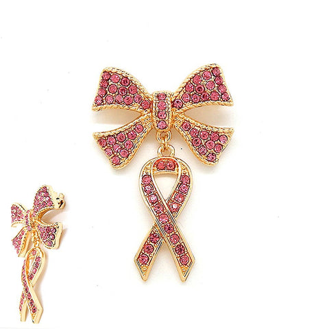 Pink Ribbon Breast Cancer Brooch Pin