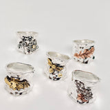 Multi Styles of Retro Emboss Rings,Bee,Butterfly,Flower,Leaf: Bee / 8