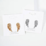 Crystal Stone Paved Wing Stud Earrings
: Silver