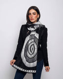 Women's Geometric Print Scarf & Wrap – 4 Colors: Red W/black