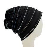 Bling Accented Turban Hat: White