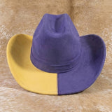 Gameday Two Tone Block Western Cowboy Hat: BLWH