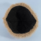 Deer Fawn Print Marled Fur Trim Bucket Hat: LBR