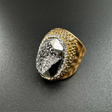 Druzy Rhinestone Alloy Rings: Gold-Gun Metal