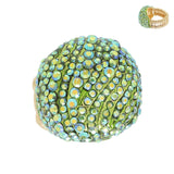 Crystal Rhinestone Pave Dome Stretch Ring: Zebra