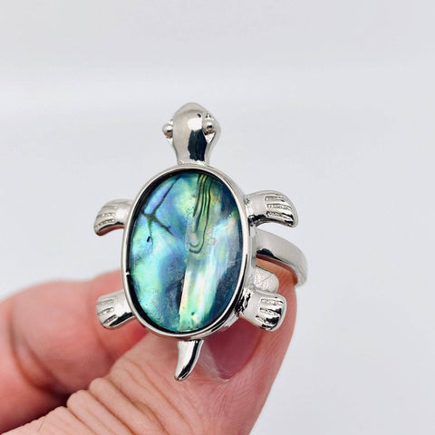 Tortoise Abalone Shell Adjustable Ring