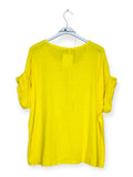 Yellow Top with Necklace