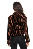 L3694-2 – Chocolate Gloss Cropped Blazer: M