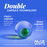 NUDE Mints - Dual Action Liquid Mint Capsules (Peppermint)