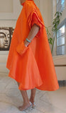 Ruffle Sleeve Swing Dress