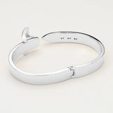 Metal Belt Adjustable Hinged Bangle Bracelet: Silver