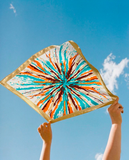 Abstract Splash Print Satin Scarf: Pink