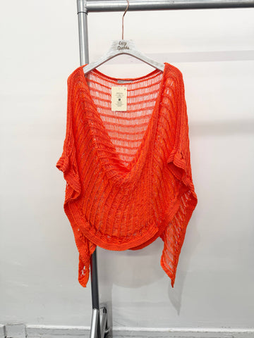 PURE COTTON CROTCHET CROSS OVER TOP: Orange
