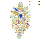 Floral Geo Shape Jeweled Cluster Brooch Pin : Christmas