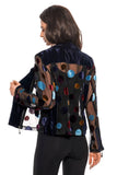 BS2502 - Velvet Polka Dot Mesh Moto Jacket : XL