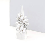 Marquise Crystal Cluster Stretch Ring: Gold Orange