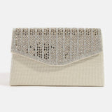 Rhinestone Trim Envelope Clutch Bag: S