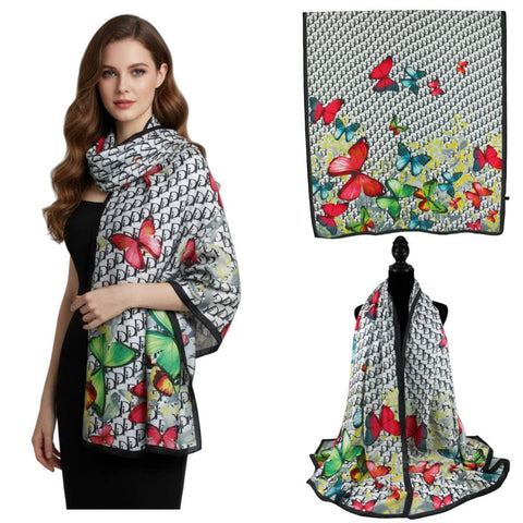 F11-94 - One Piece Oblong Silky Satin Scarf Shawl